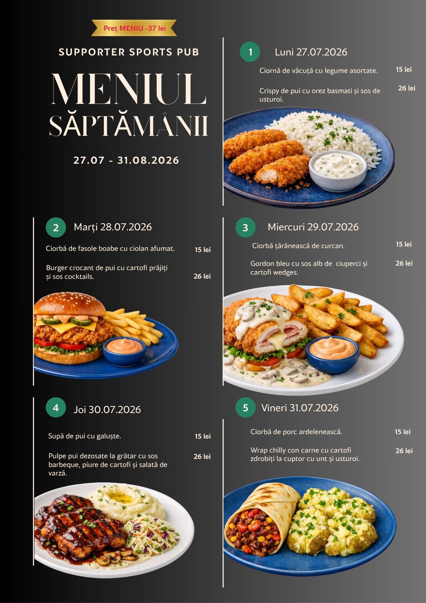 Meniul saptamanii 27-31.07.2026
